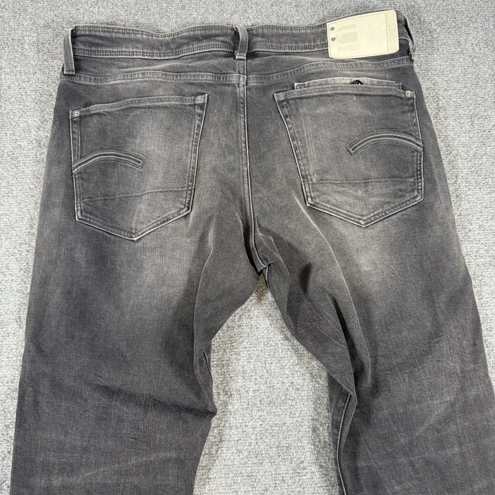 G Star Raw Jeans Mens 36x34 Black Kilcot‎ Straight Tapered Stretch Button Fly